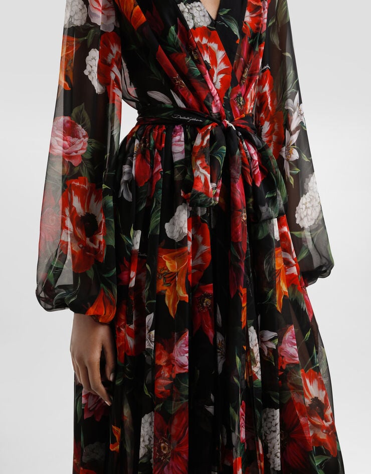 Dolce & Gabbana Flower-print chiffon dress Print F6CNUTIS1Y4