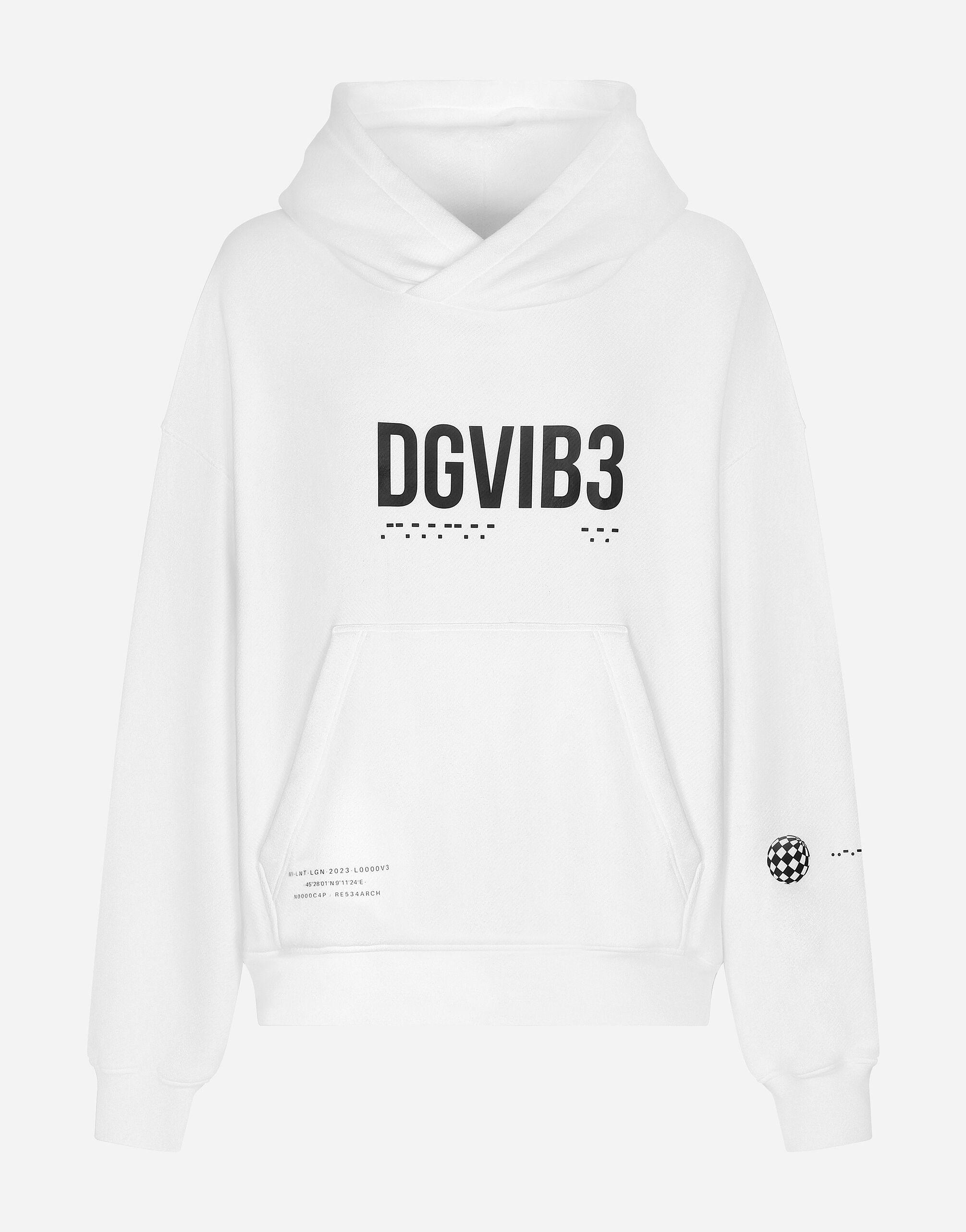 Jersey hoodie with DGVIB3 print in White for for Men Dolce Gabbana