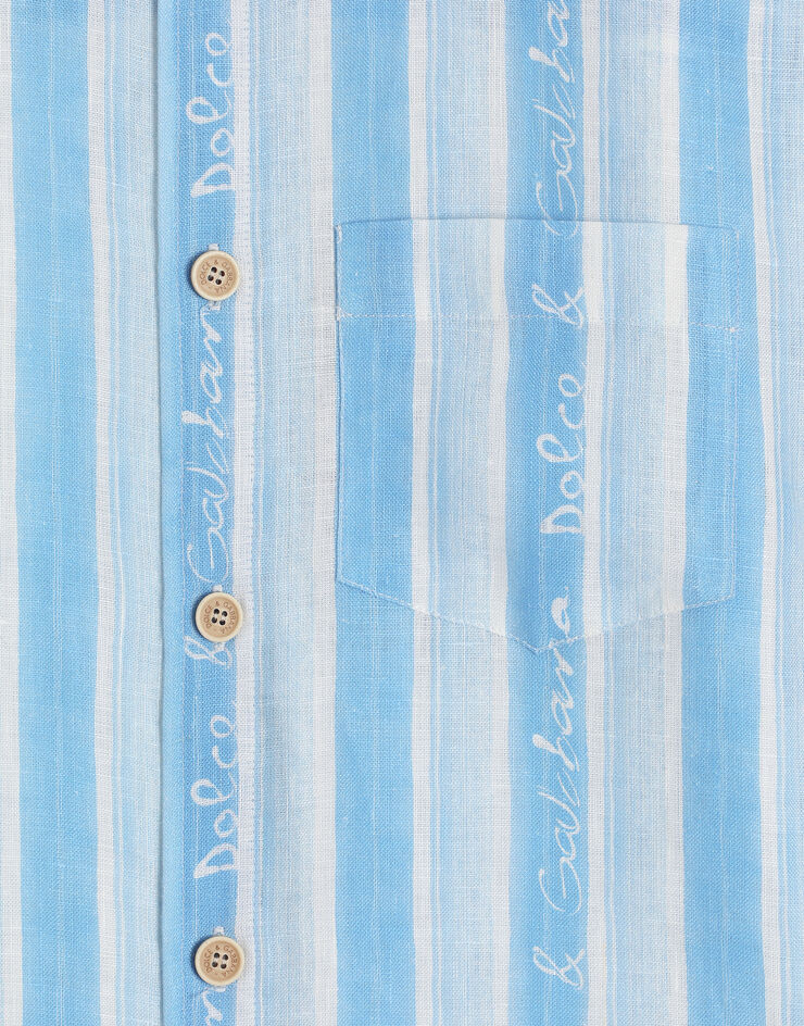 Dolce & Gabbana قميص قماش بطبعة مخططة Blue L44S26FS4HU