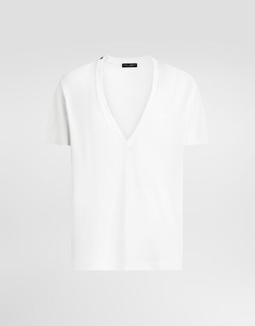 Dolce & Gabbana T-shirt en jersey Blanc G8QD3TFU7EQ