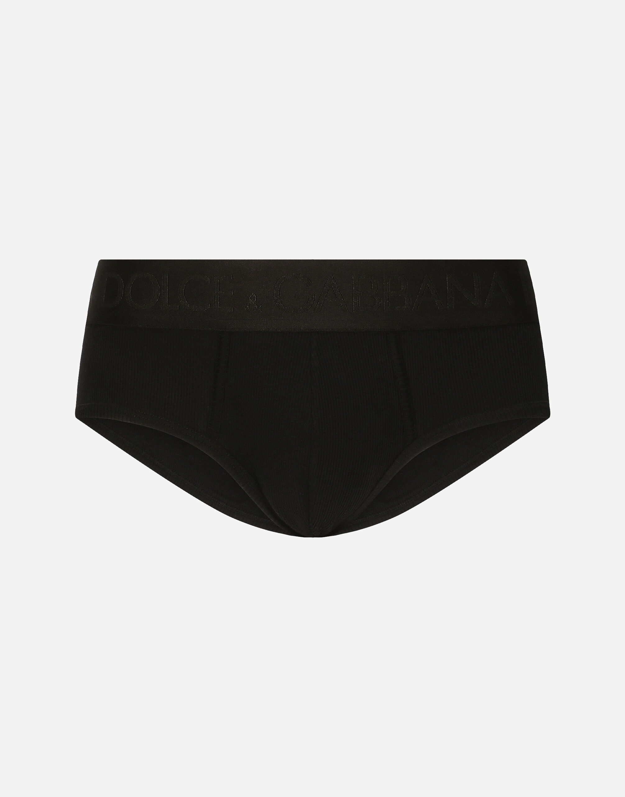 Ribbed cotton Brando briefs in Black for Men | Dolce&Gabbana® US
