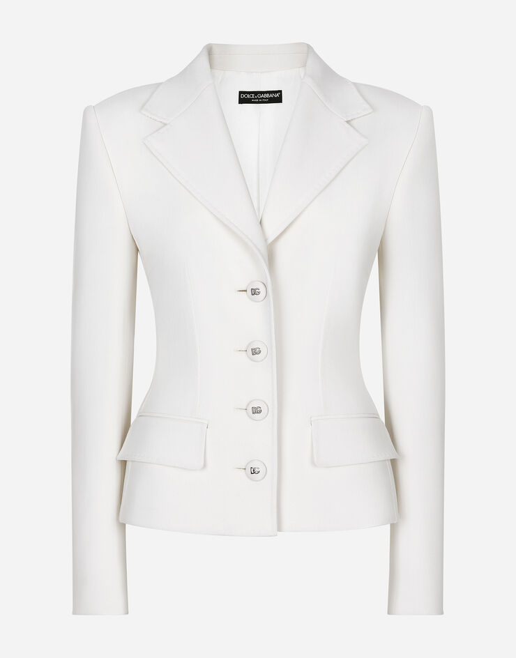 Dolce & Gabbana Chaqueta con botonadura sencilla de paño de lana Blanco F27ADTGDB9M