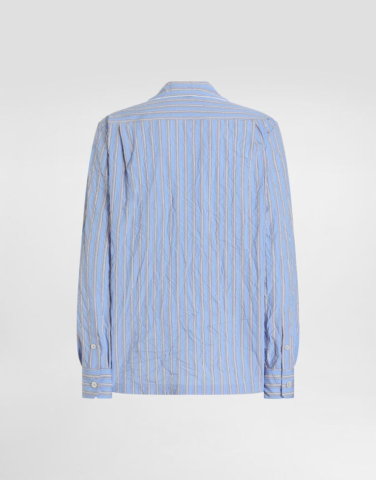 Dolce & Gabbana Crinkled striped fabric vanity shirt Multicolor G5IF1TFBMFS