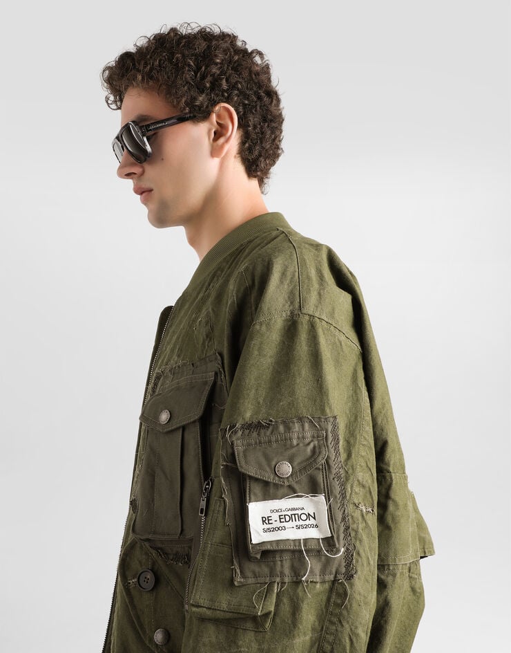 Dolce & Gabbana Oversized padded bomber jacket Green G9CCKTG8OV4