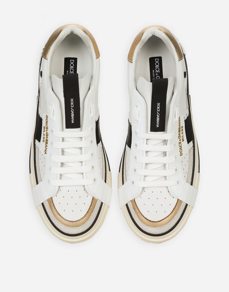 Dolce & Gabbana Sneaker Custom 2.Zero in pelle di vitello con dettagli a contrasto Bianco CS1863AO222