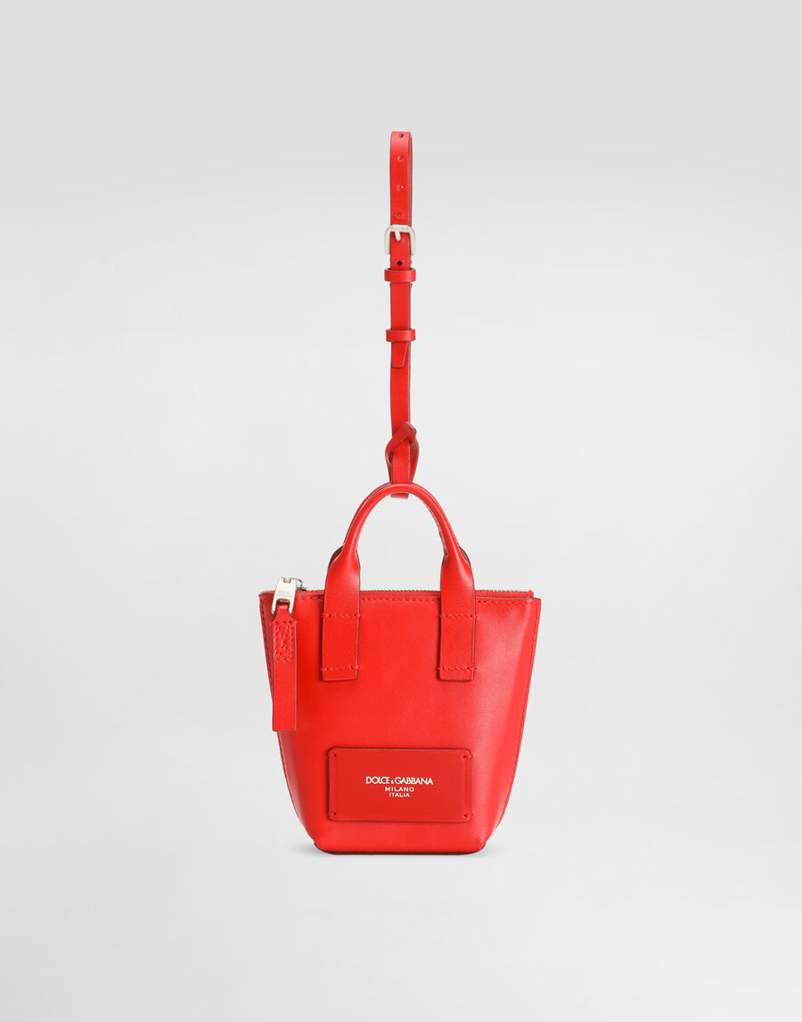 Minibag charm in calfskin