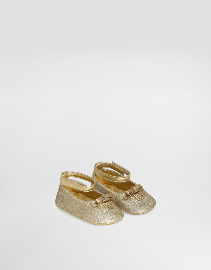 Dolce & Gabbana Glittery fabric ballet flats Gold DK0065AA745