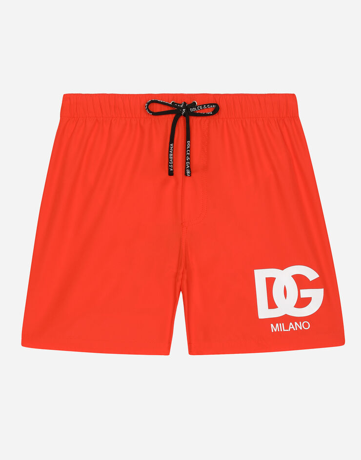 Dolce & Gabbana Nylon swim trunks Orange L4J818G7KM9