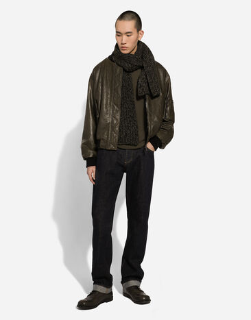 Dolce & Gabbana レザー ボンバージャケット Green G9BEDLHULUC