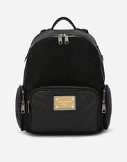 Dolce&Gabbana Nylon and grainy calfskin backpack Black BM2278AP549
