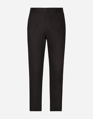 Dolce & Gabbana Pantalon en coton stretch avec DG Hardware Bleu G041VTFU3HO