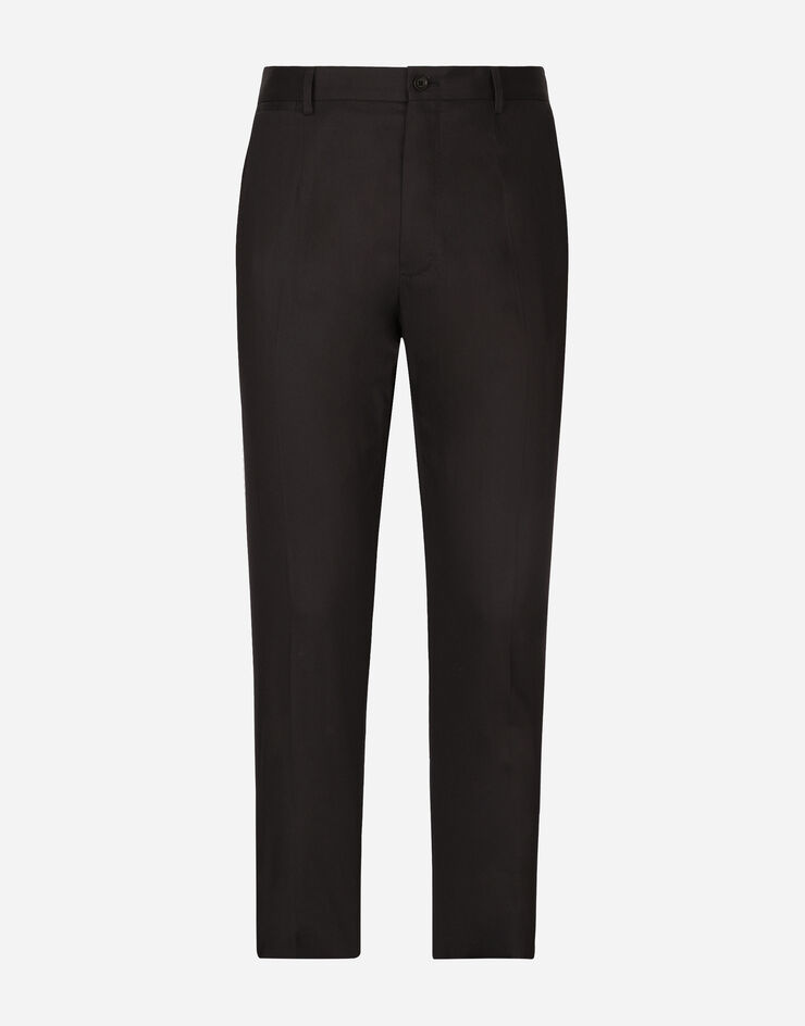 Dolce & Gabbana Stretch cotton pants with DG hardware Blue GY6FETFUFHV