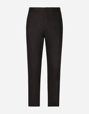 Dolce & Gabbana Stretch cotton pants with DG hardware Blue GY6IETFI5IY