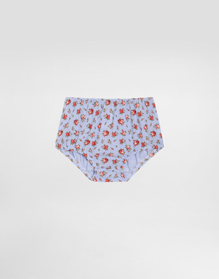 Dolce & Gabbana Small rose-print poplin dress with bloomers Multicolor L24DR3HS5UL