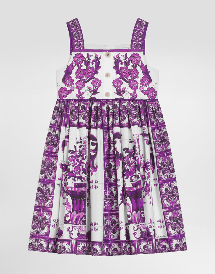 Dolce & Gabbana Majolica-print sleeveless popeline dress Multicolor L54DH7HH5EN