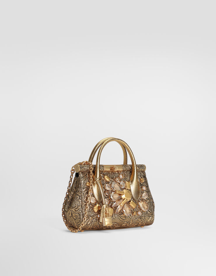 Dolce & Gabbana Day mini Marlene handbag in brocade with embroidery Gold BB7744A0849
