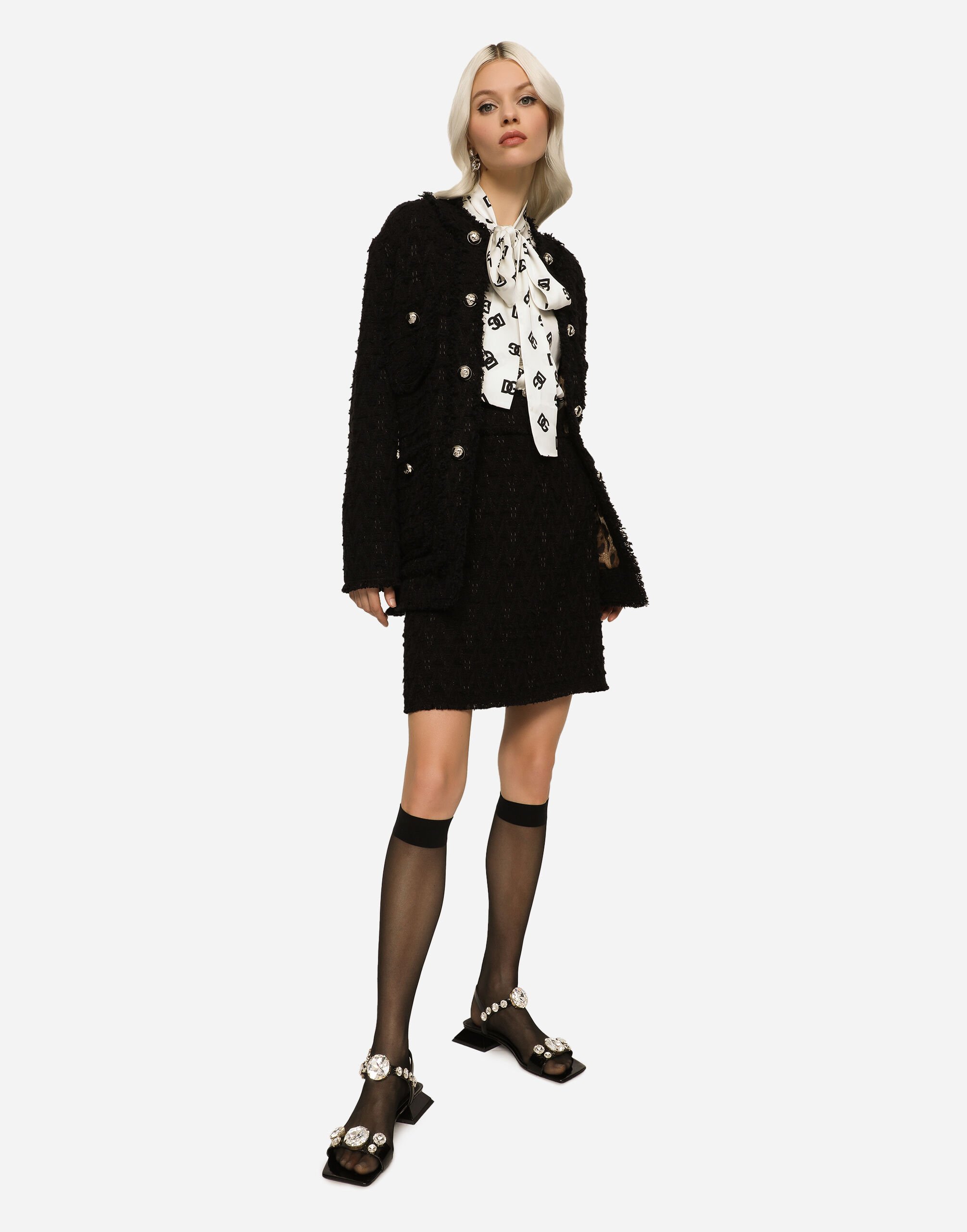 【DOLCE&GABBANA】スカート ラシャ サイドスリット ブラックのウィメンズ スカート ラシャ サイドスリット