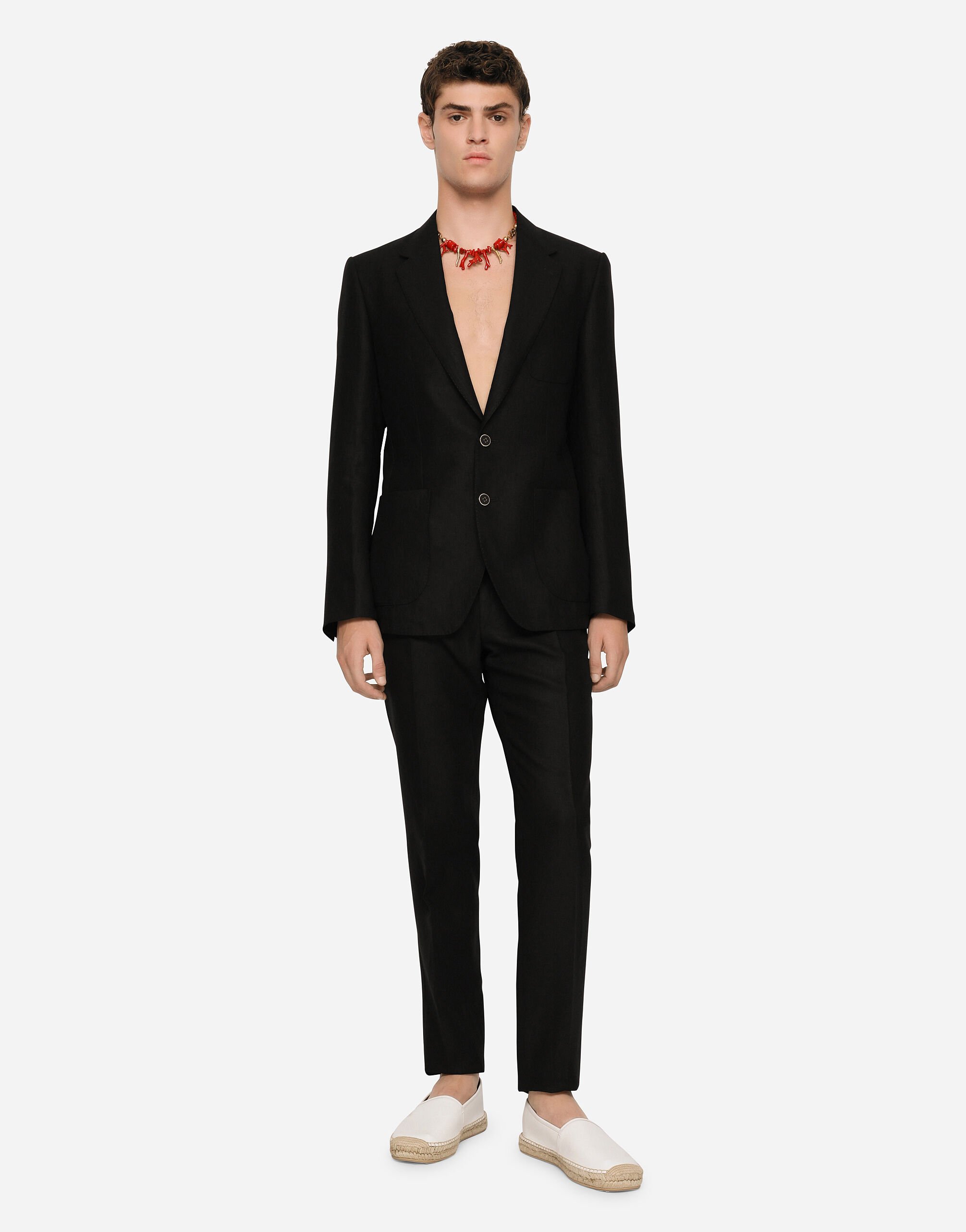 Pantalon en lin en Noir pour homme Dolce Gabbana