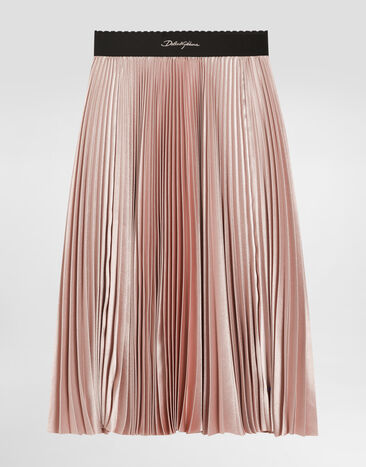Dolce & Gabbana Pleated skirt with Dolce&Gabbana logo Print L55I46FI5KS