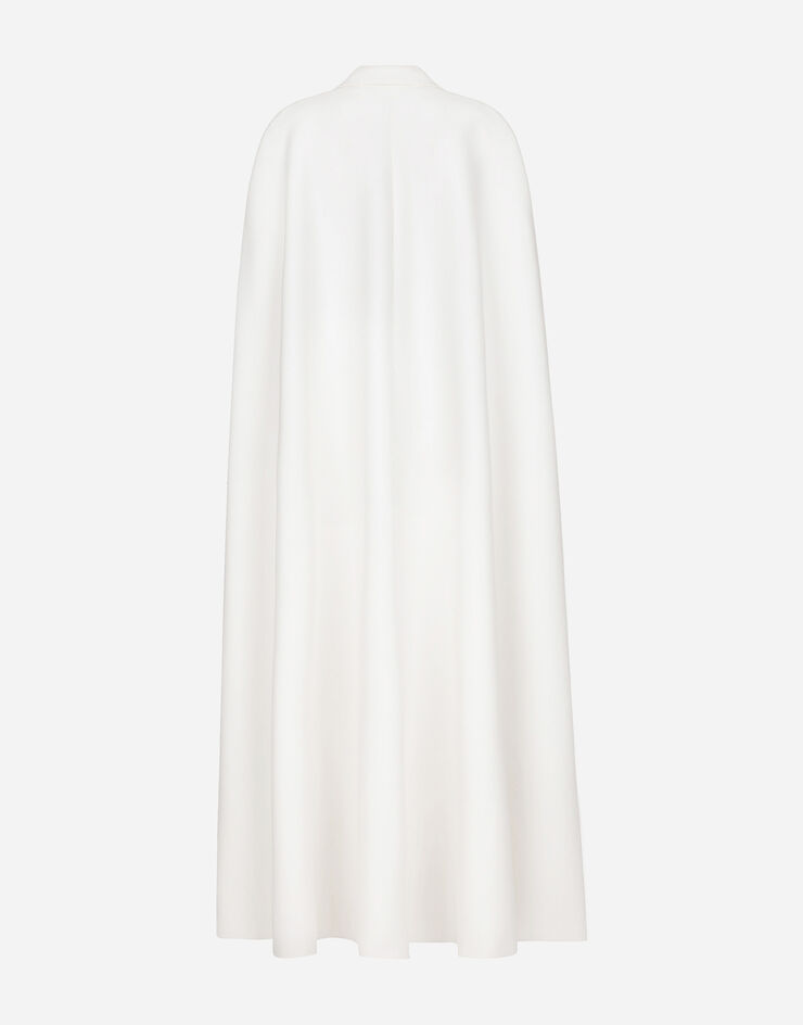 Dolce&Gabbana Zweireihiges Cape aus Wolle Weiss F0W1PTFUBF1