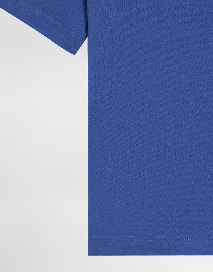 Dolce & Gabbana Jersey T-shirt with logo tag Azul L4JTBLG7M4S