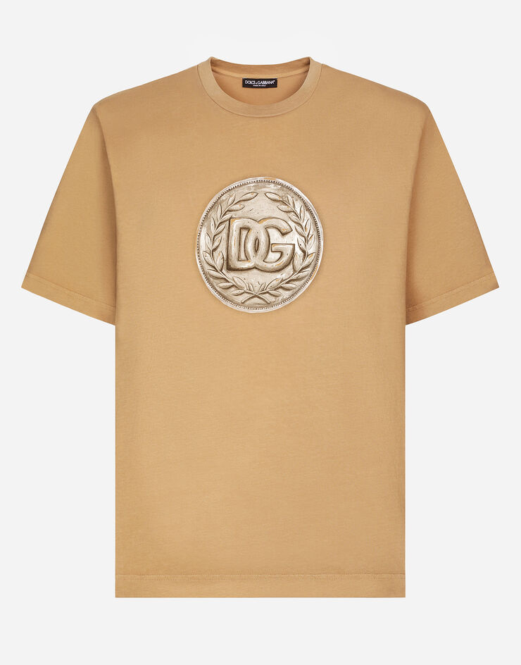 Dolce&Gabbana DG coin print cotton T-shirt Beige G8PN9TG7J6I