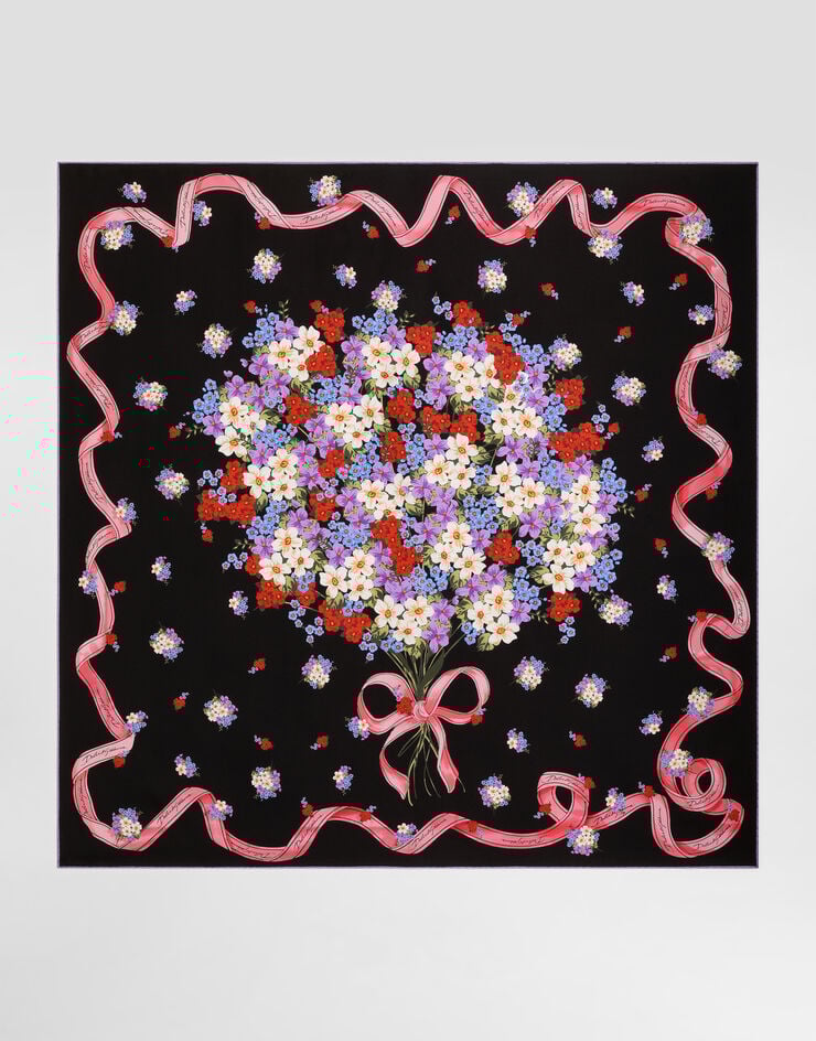 Dolce & Gabbana Small floral-print silk twill scarf 90x90 Multicolor FN090RGDDLK