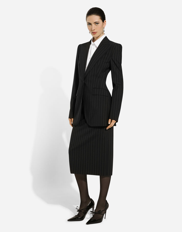 Dolce & Gabbana Single-breasted pinstripe wool Turlington jacket Multicolor F29YLTFRBDK