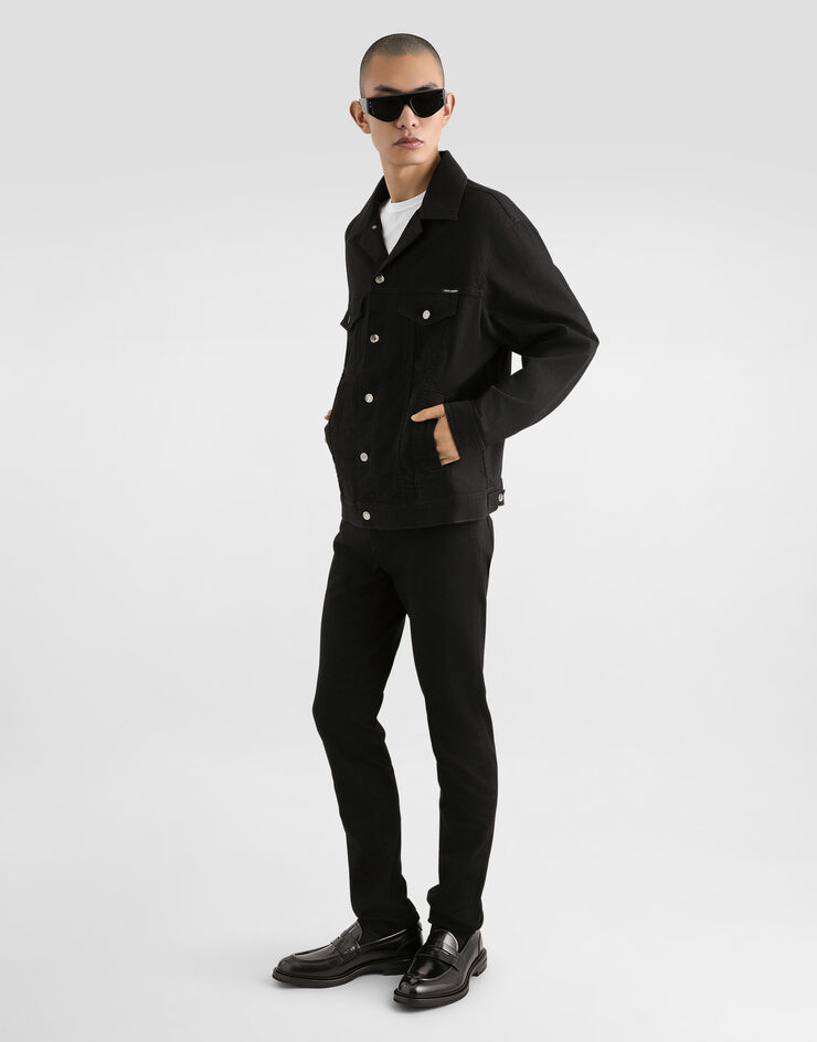 Dolce & Gabbana جينز سكيني مرن أسود مغسول متعدد الألوان GY07LDG8GW6