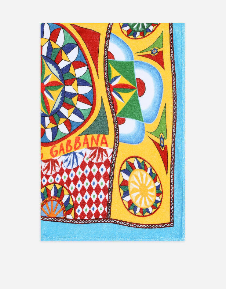 Dolce&Gabbana Carretto-print terry beach towel (140x80) Red LBJA18G7J3K