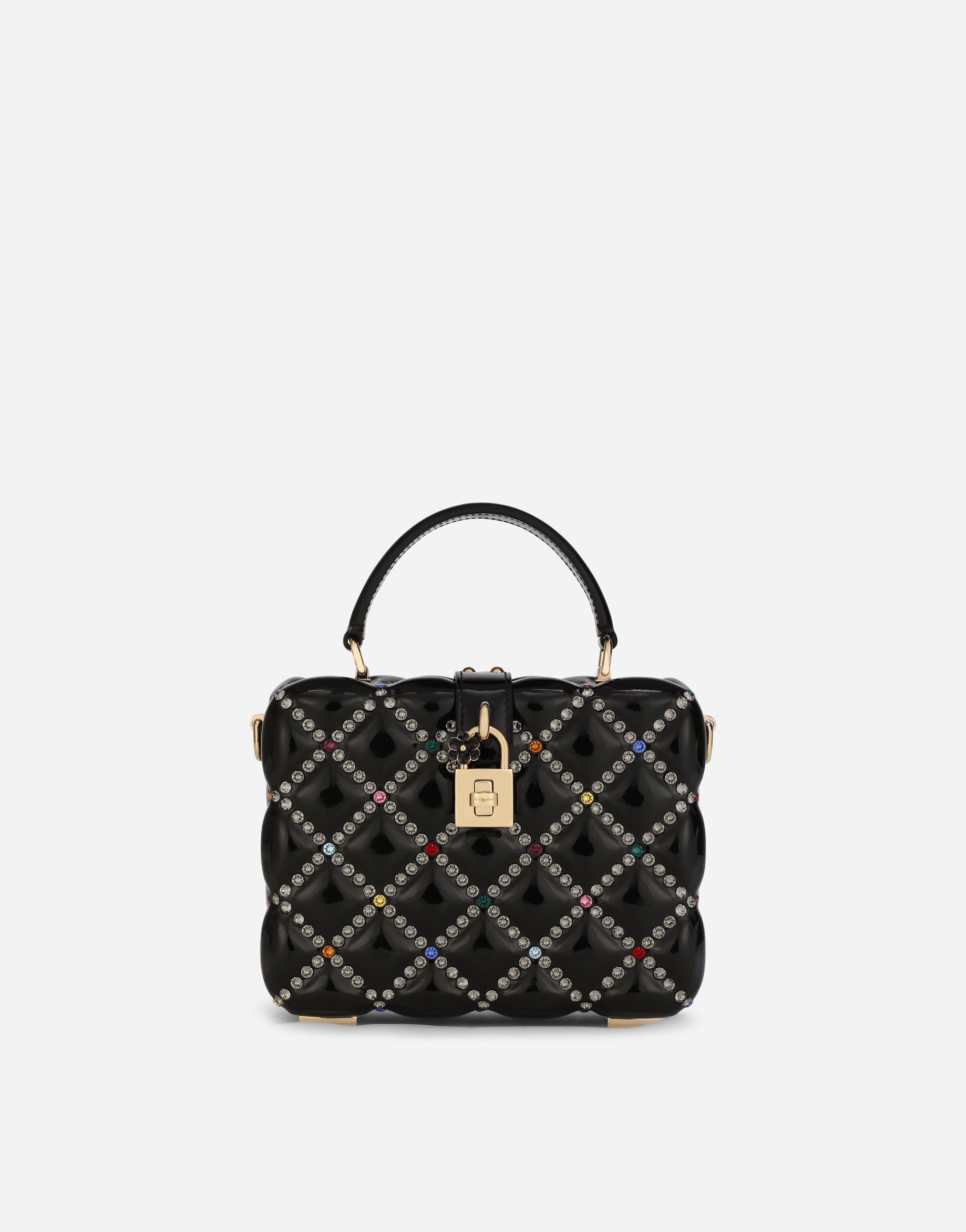 Dolce & Gabbana Resin Dolce Box bag with rhinestones Black BB6652AV967