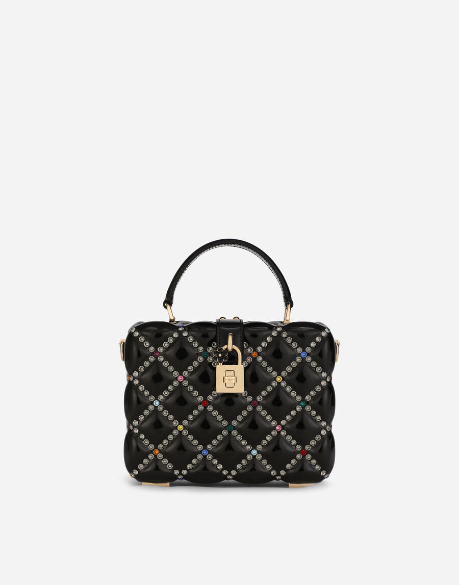 Resin Dolce Box bag with rhinestones
