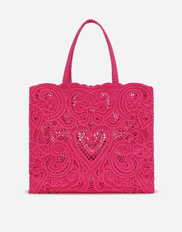 Dolce&Gabbana Großer Shopper aus Kordelspitze Fuchsia BB6957AW717