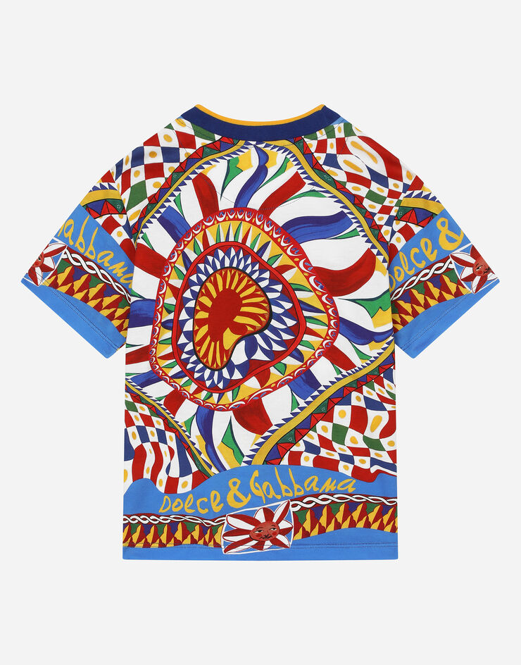 DolceGabbanaSpa Short-sleeved Carretto-print jersey T-shirt Multicolor L4JTEYG7J2T
