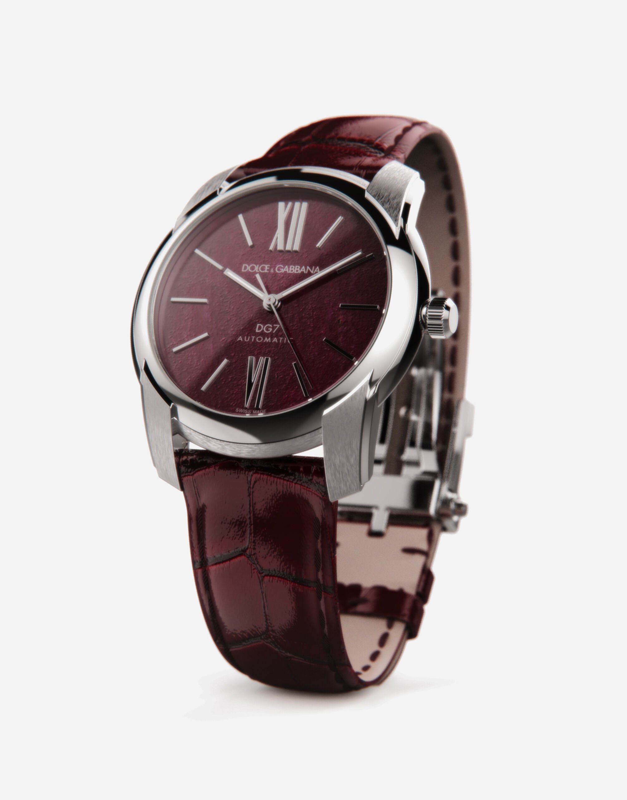 DG7 watch in steel with ruby in Bordeaux for Dolce Gabbana US