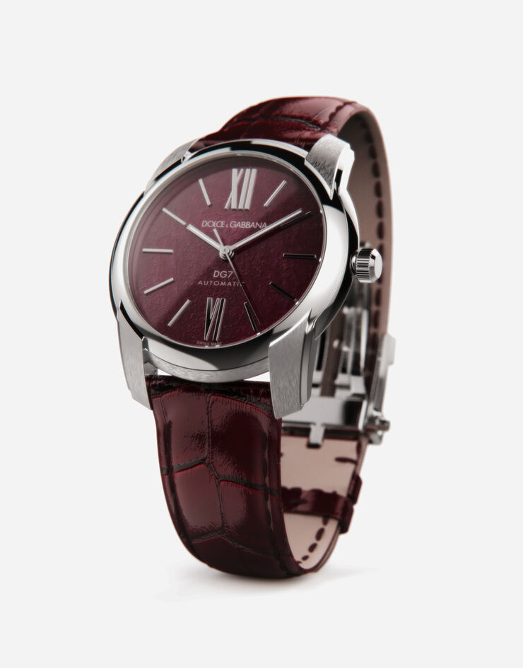 Dolce & Gabbana DG7 watch in steel with ruby Bordeaux WWFE1SWW061