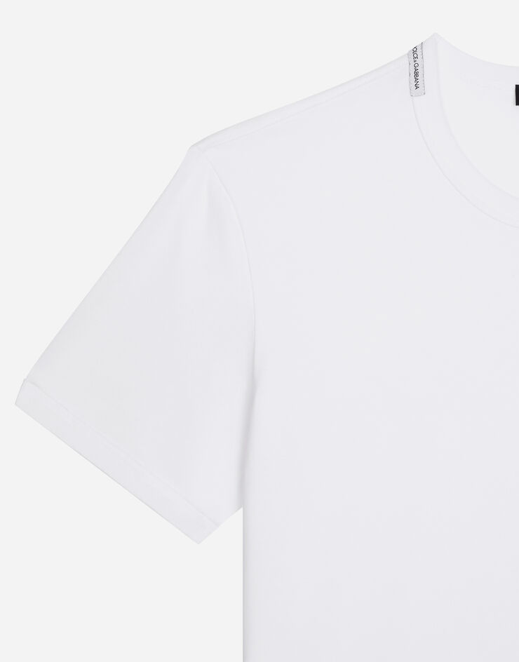 Dolce & Gabbana T-shirt cotone con ricamo Bianco G8PV1ZG7WUQ