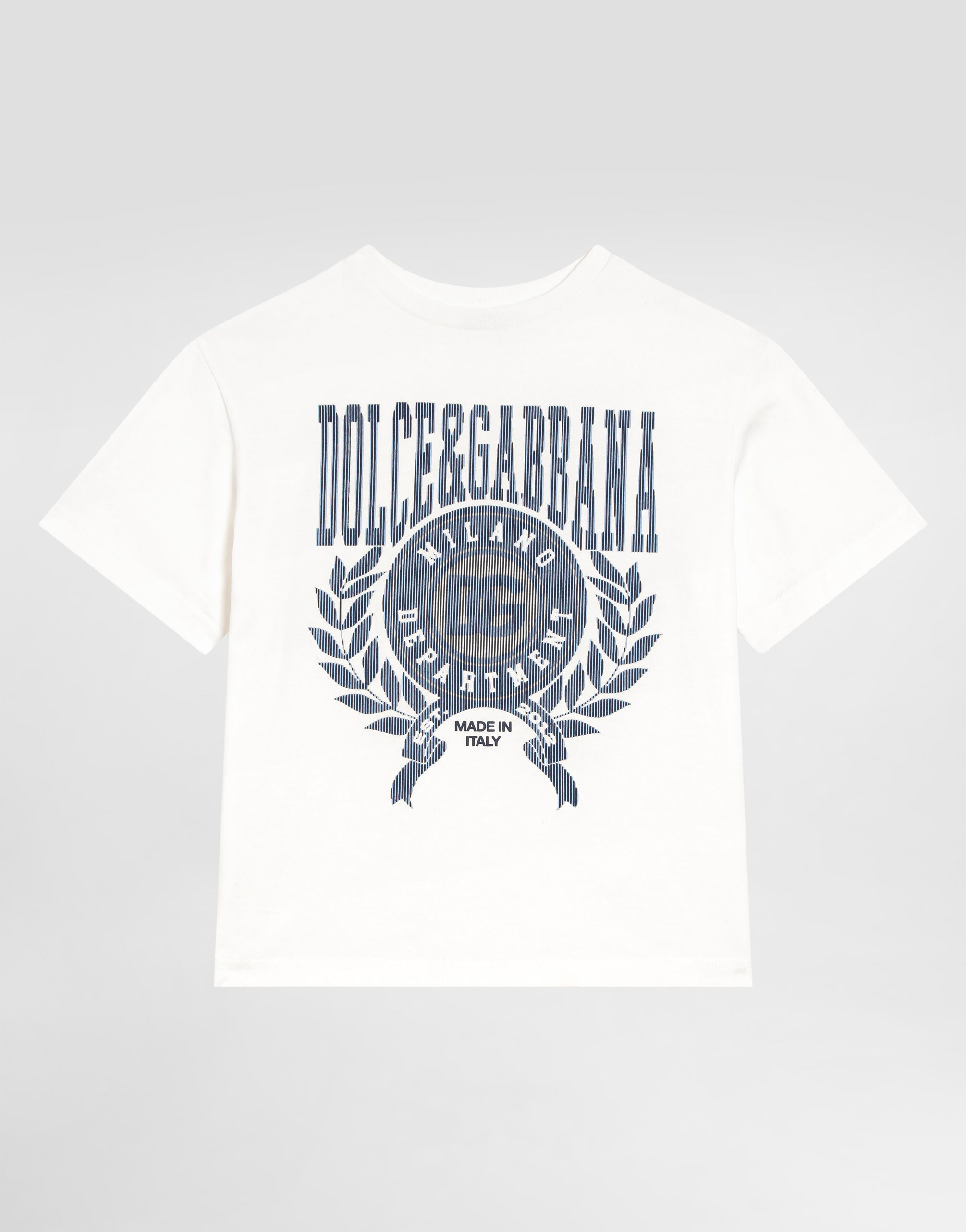 Whiteのボーイズ ドルチェ&ガッバーナ プリント Tシャツ Whiteのボーイズ ドルチェ&ガッバーナ プリント Tシャツ