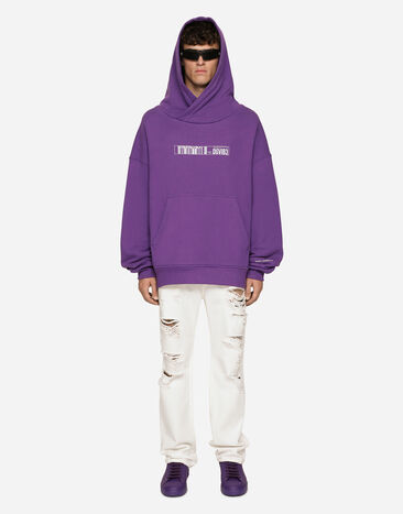 Dolce&Gabbana Jersey hoodie with DGVIB3 print Purple G5KY1TFJ1JV
