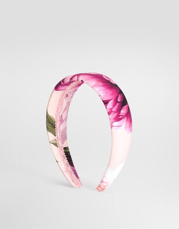 Dolce & Gabbana Peony-print poplin headband Multicolor LB3L54G7QZX