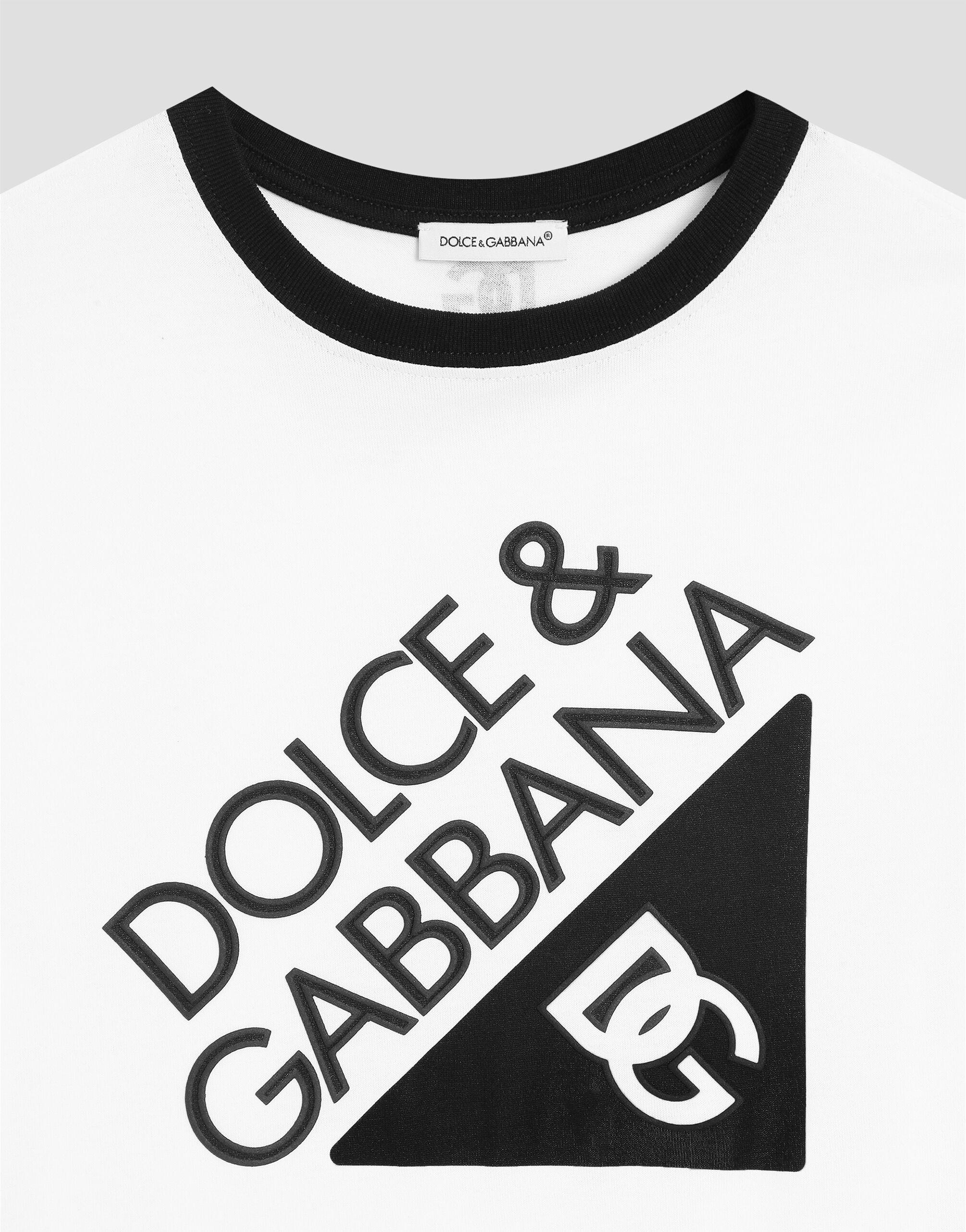 Jersey T-shirt with Dolce&Gabbana logo in White for Boys
