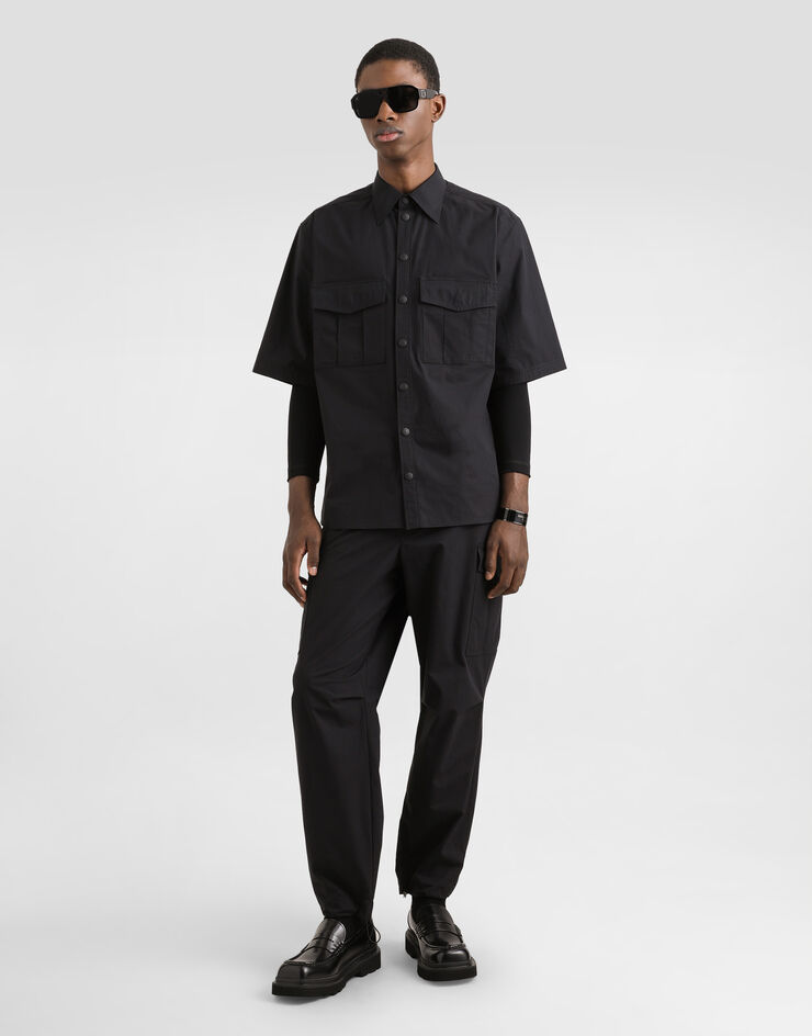 Dolce & Gabbana Cargohose aus Baumwolle Schwarz GP0L1TFUEFJ