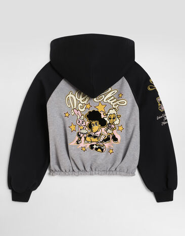 Dolce & Gabbana Cotton sweatshirt with patch Multicolor L5JWDGG7P7F
