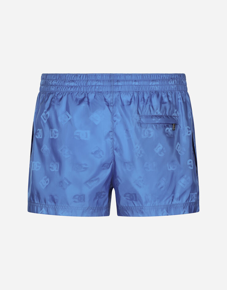 Dolce & Gabbana Short jacquard swim trunks with DG Monogram Multicolor M4A06TONN57