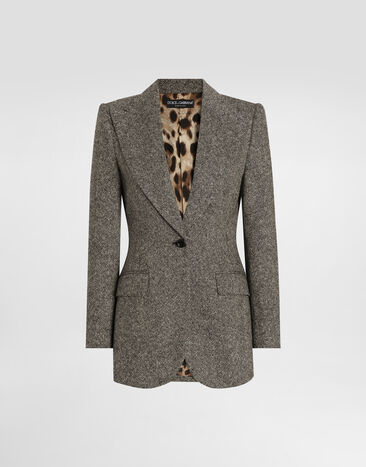 Dolce & Gabbana Single-breasted jacket in dotted wool Multicolor F29QGTFMBAR