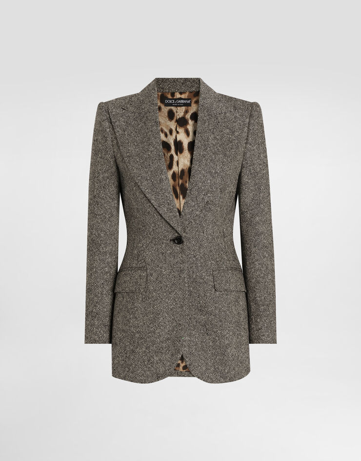 Dolce & Gabbana Single-breasted jacket in dotted wool Multicolor F29QGTFMBAR