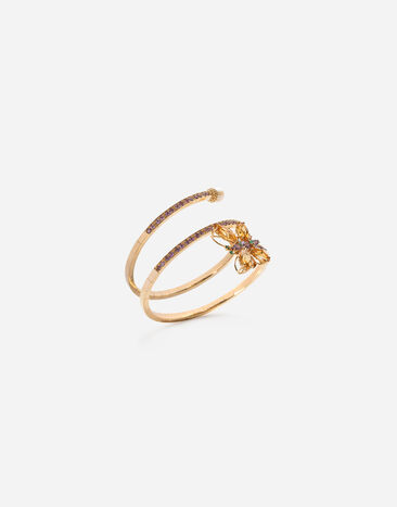 Dolce & Gabbana Armband Butterfly 18-karätiges Gelbgold, Zitrine, Amethyste und Smaragde GOLD WBMI1GWQC01