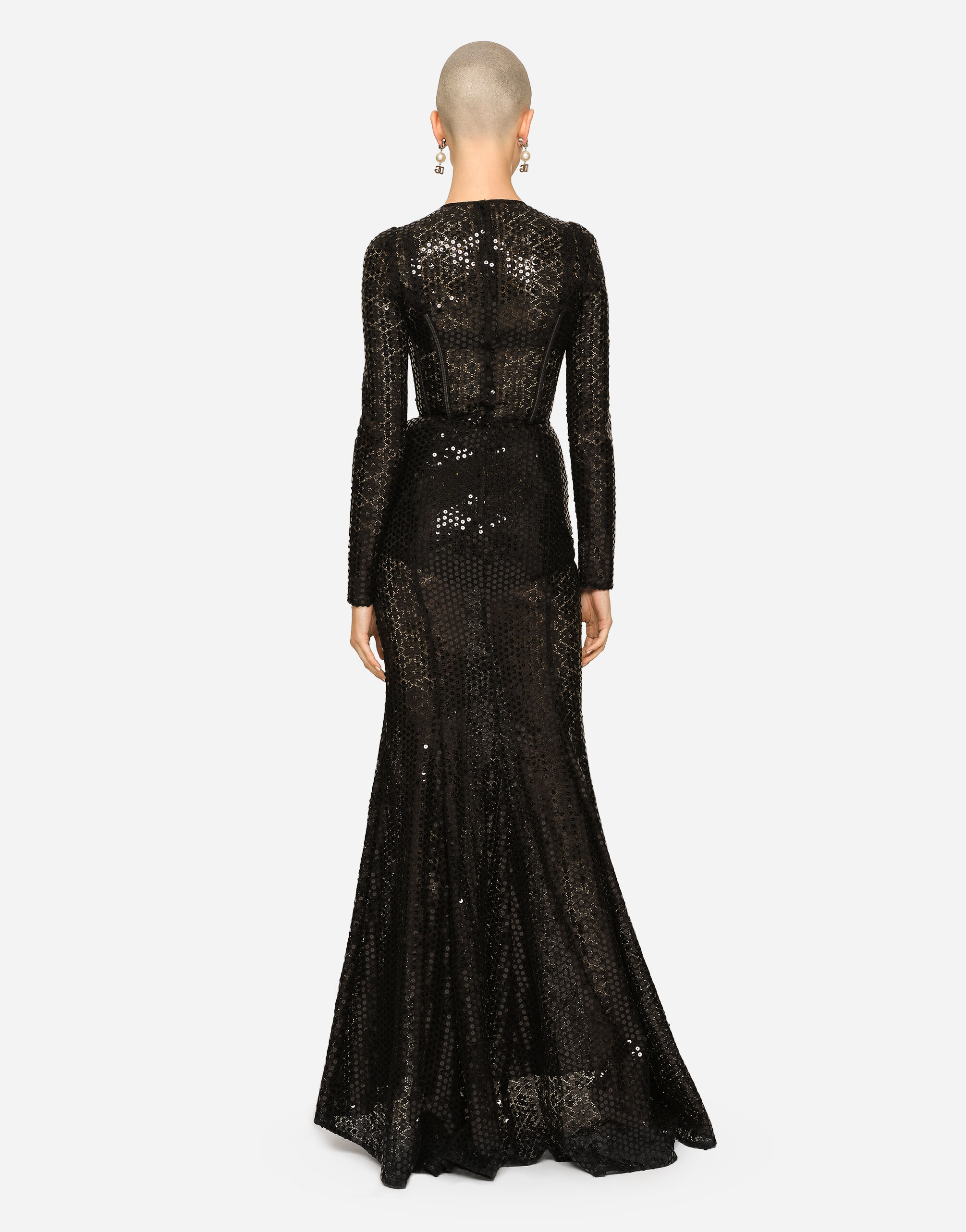DOLCE＆GABBANA フルレースロングスリーブワンピース｜ハイ