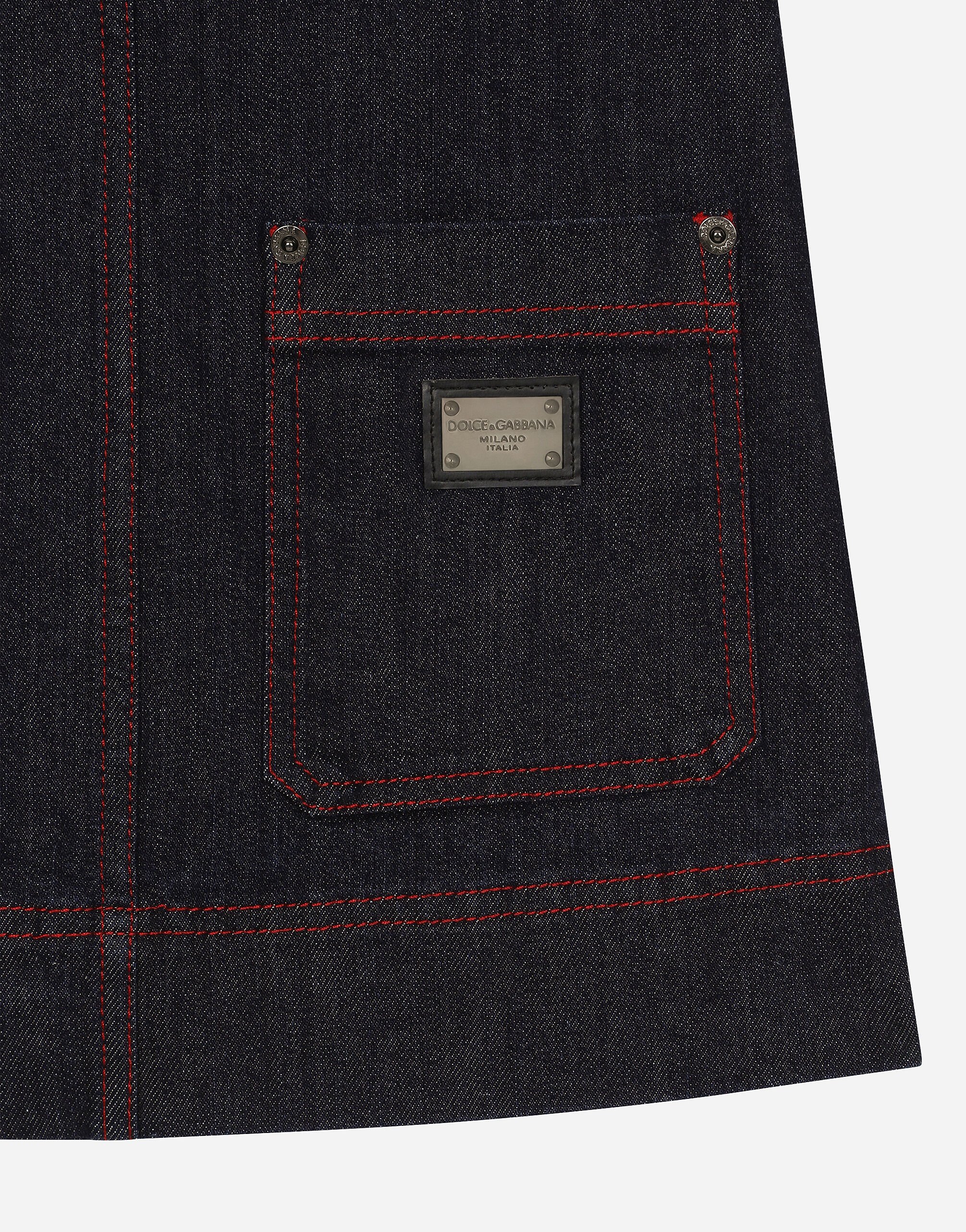 Denim dress with branded tag in Multicolor for Girls