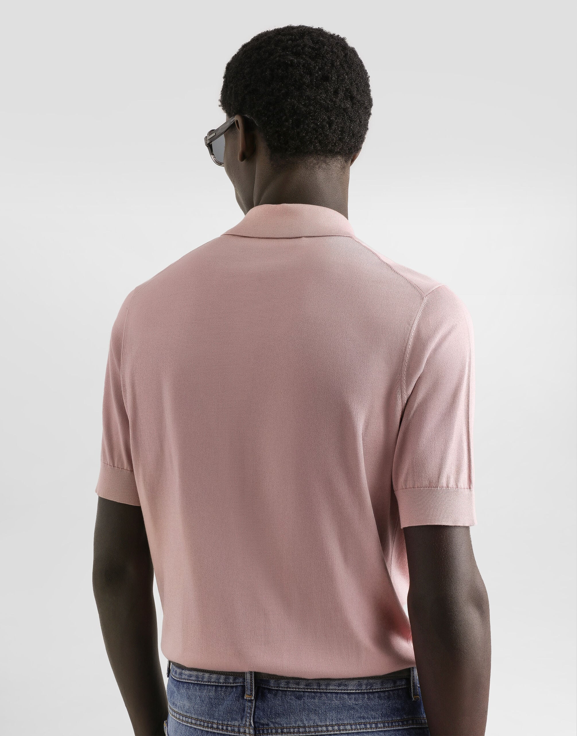Silk polo shirt in Pink for Men | Dolce&Gabbana® US